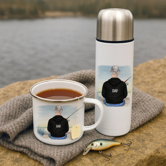 Fishing Flask, Tackle box and Mug Set, Fisherman Dad, The Fisherman