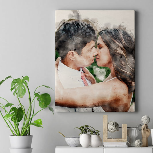 Custom Watercolour Portrait – Family or Personalised Canvas Print