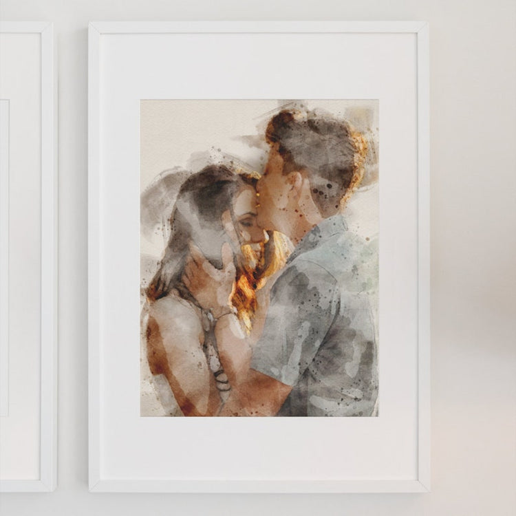 Watercolour Portrait from Photo – Custom Family Anniversary Gift