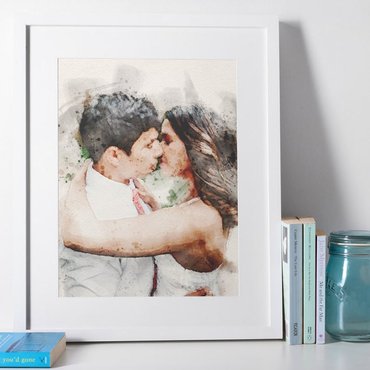 Watercolour Portrait from Photo – Custom Family Anniversary Gift