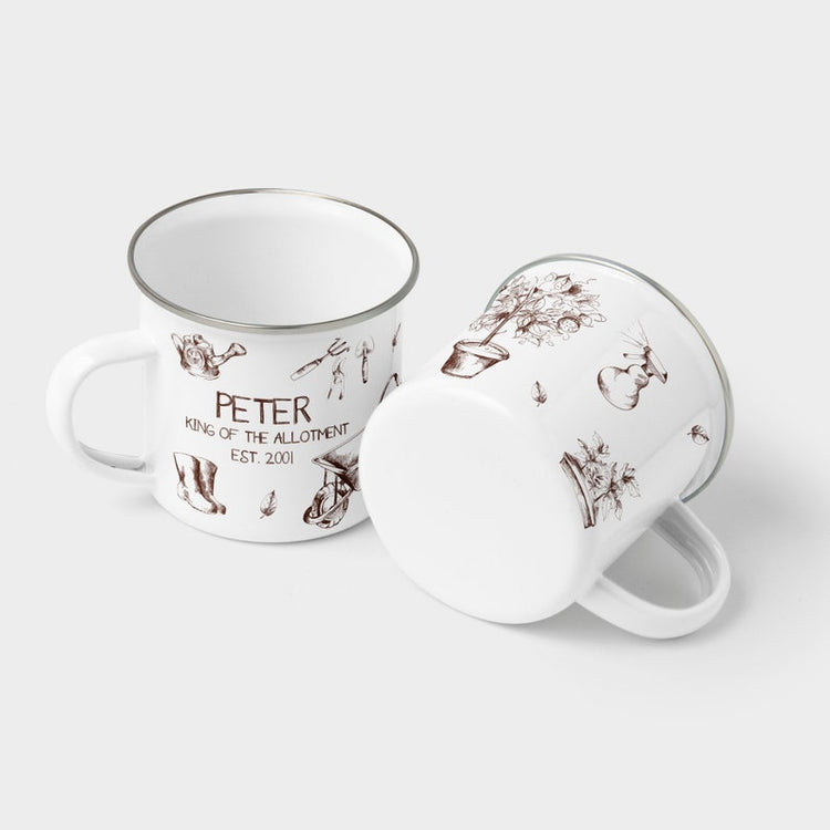 Personalised Allotment Enamel Mug – Garden & Home Grower Gift