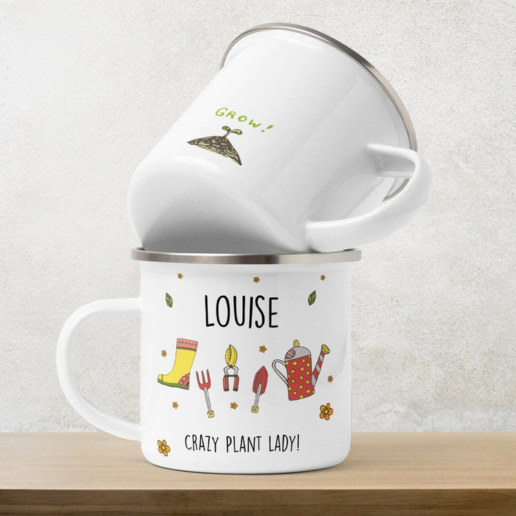 Personalised Garden Tin Mug – Gift for Gardener & Allotment Lover