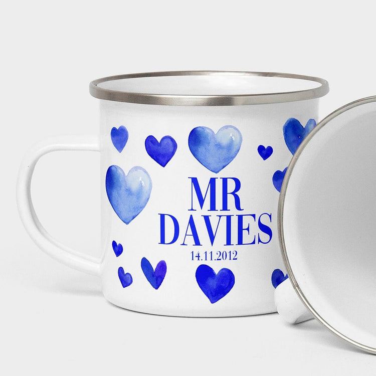 10 Year Anniversary Mr & Mrs Mug Set – Personalised Tin Years Gift