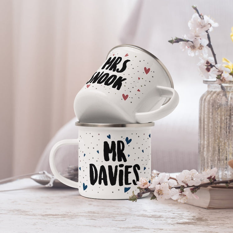 10 Year Anniversary Mug Set – Personalised Mr & Mrs Gift