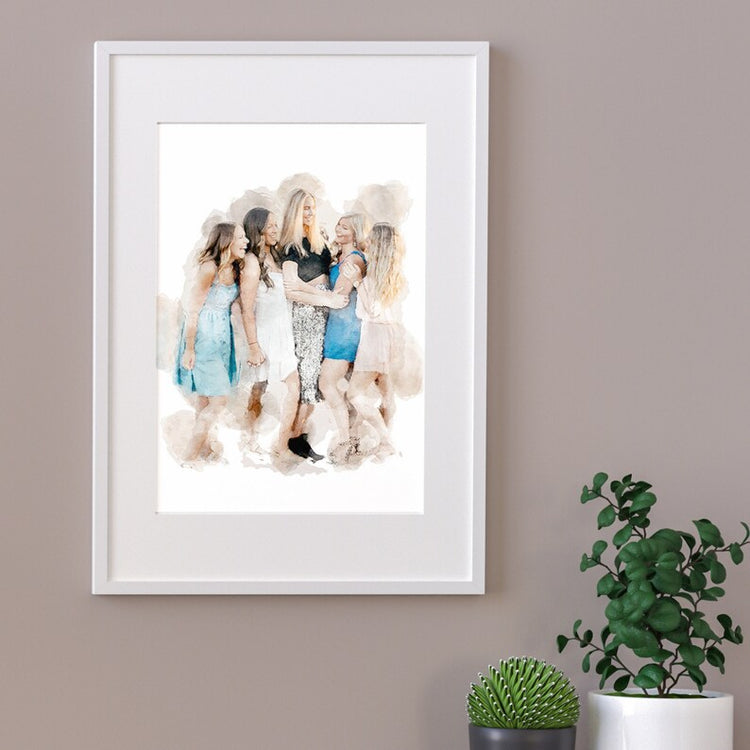 Personalised Painting from Photo – Family & Couple Watercolour Art