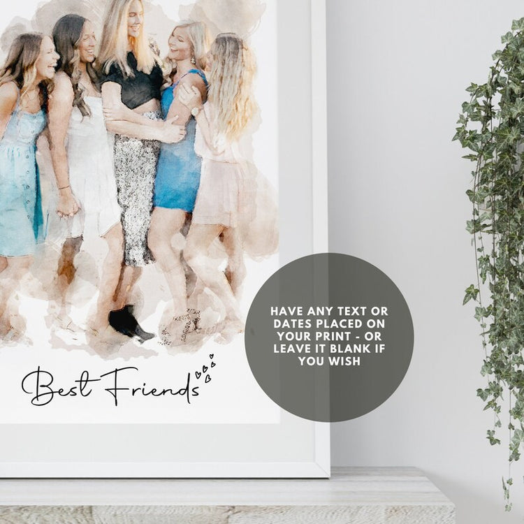 Personalised Painting from Photo – Family & Couple Watercolour Art