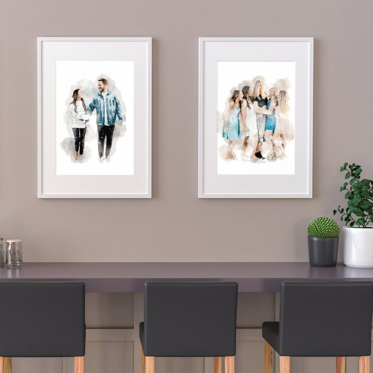 Personalised Painting from Photo – Family & Couple Watercolour Art