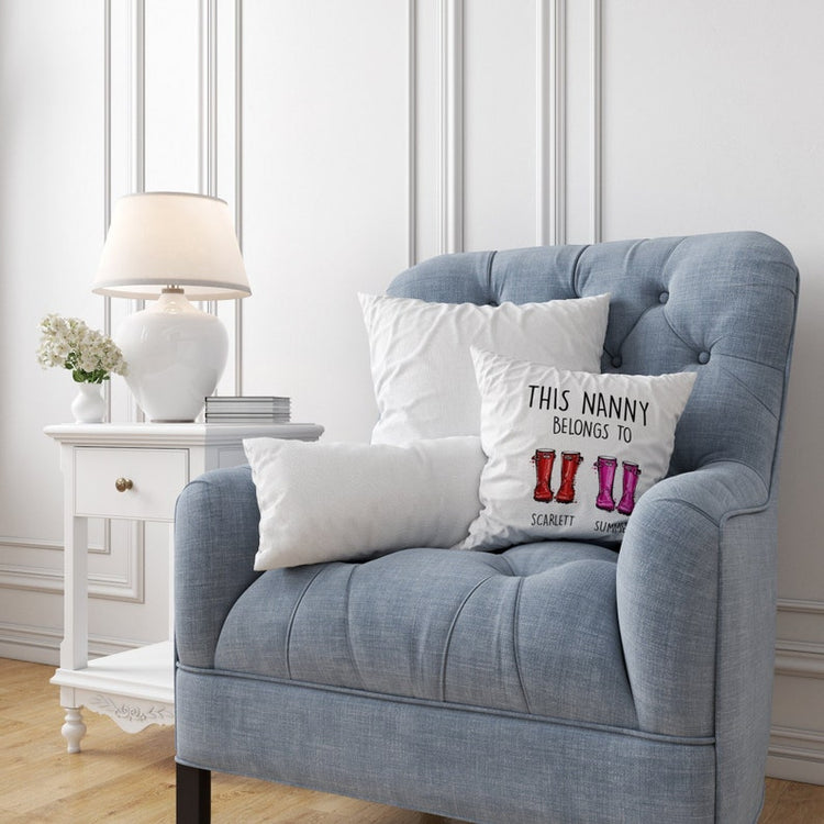 Personalised Nanny Cushion – ‘This Nanny Belongs To’ Gift for Mum & Grandma
