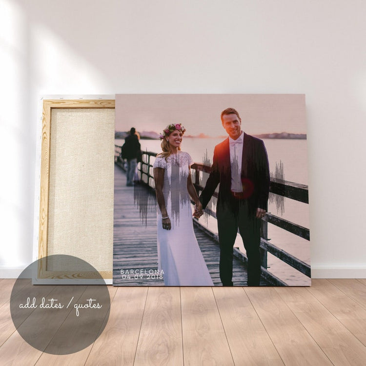 Wedding Photo Canvas – Personalised Couple & Soundwave Gift