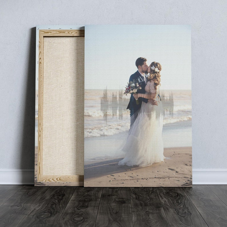 Wedding Photo Canvas – Personalised Couple & Soundwave Gift