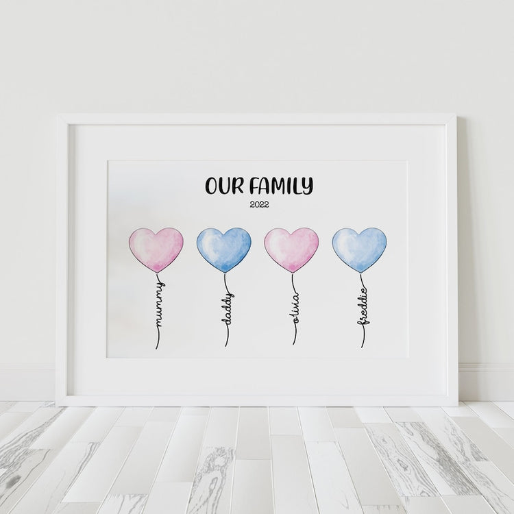 Personalised Mother’s Day Gift – Family Heart & Tree Print