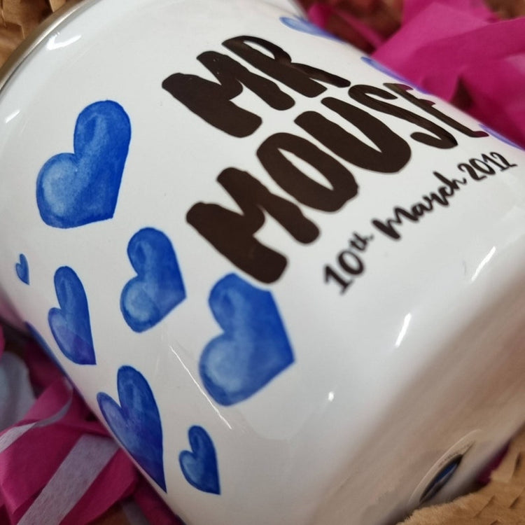 Personalised Mr & Mrs Mug Set – 10th Anniversary Gift for Couple