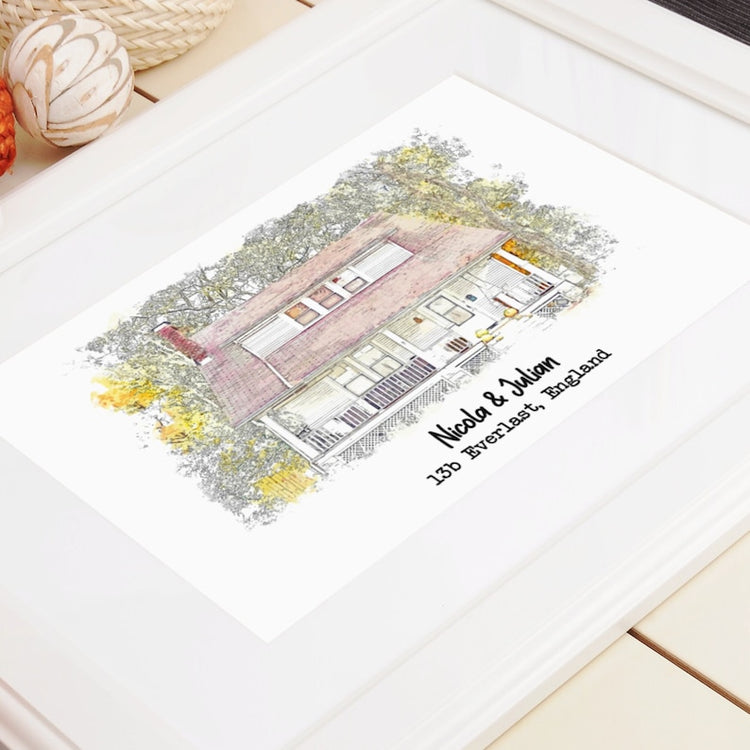 Personalised New Home Gift – Watercolour Housewarming Print