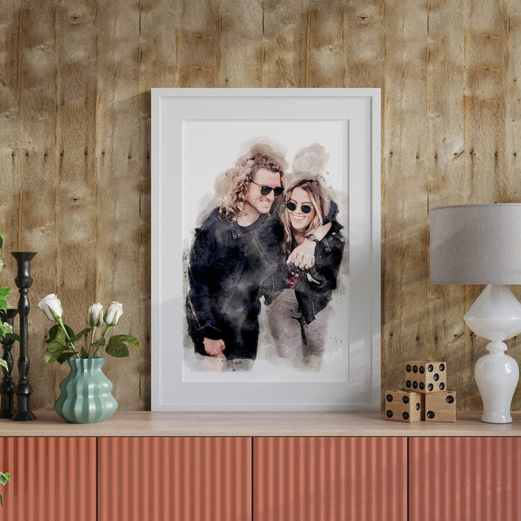 Watercolour Portrait from Photo – Custom Family Anniversary Gift