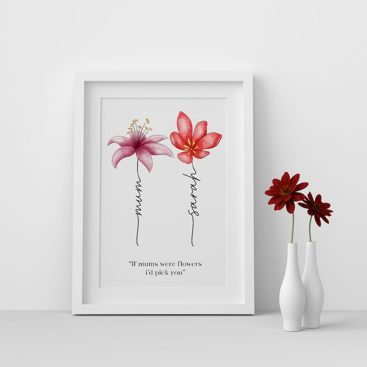 Personalised Mum Print – Sunflower Quote Gift for Birthday & Mum
