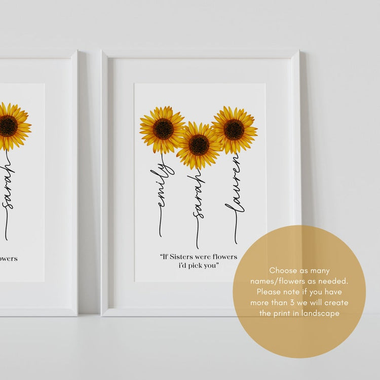 Personalised Sister Print – Birthday & Thank You Gift for Sister