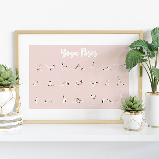 Yoga Poses Poster – Asana Wall Art & Fitness Decor for Yoga Lovers