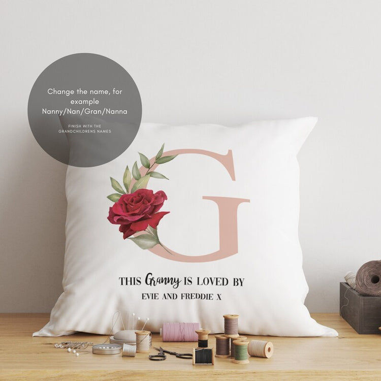 Personalised Granny Cushion – Mother’s Day Gift for Gran & Nanny