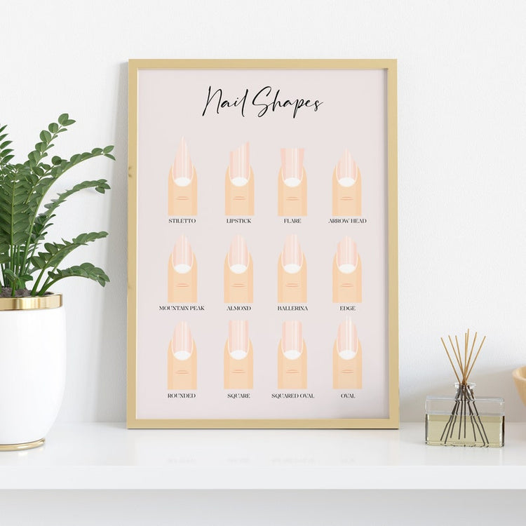 Personalised Nail Shapes Wall Print – Nail Salon & Beauty Decor