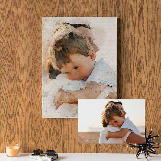 Custom Watercolour Portrait – Family or Personalised Canvas Print