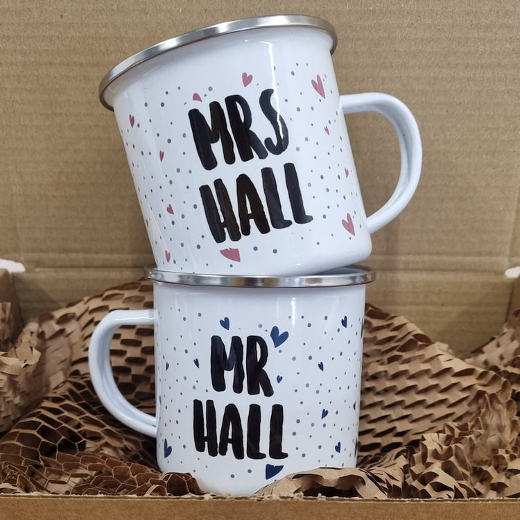 10 Year Anniversary Mug Set – Personalised Mr & Mrs Gift