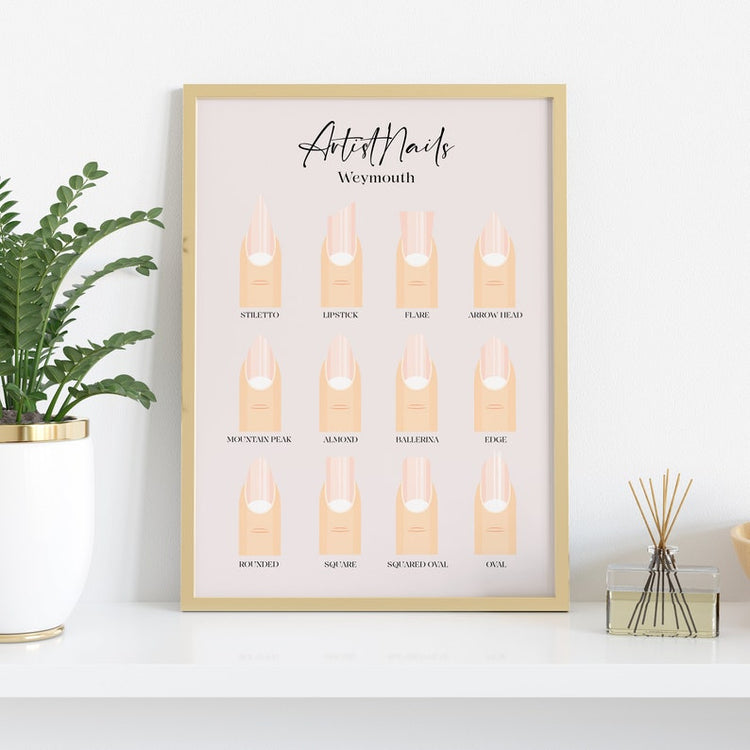 Personalised Nail Shapes Wall Print – Nail Salon & Beauty Decor