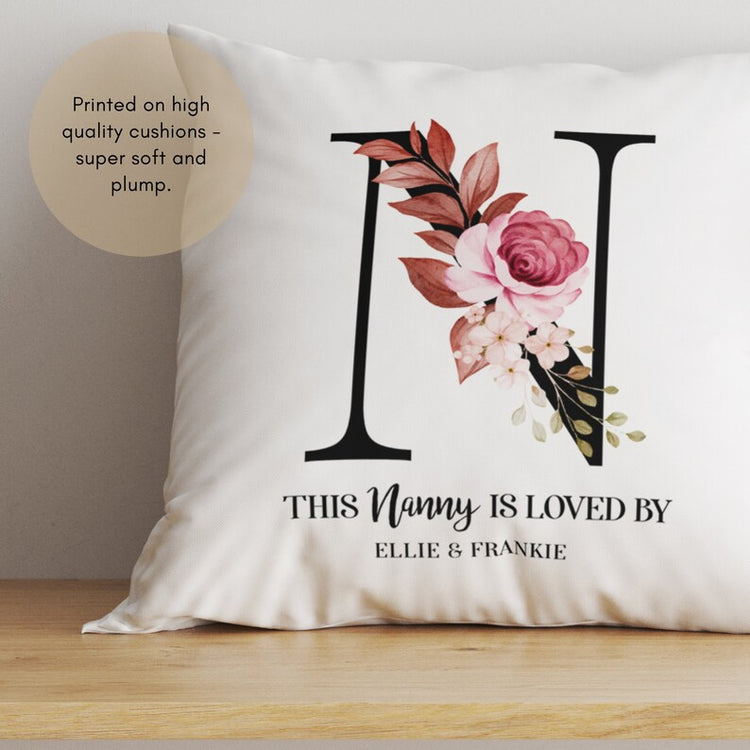 Personalised Nanna Cushion – ‘This Nanna Is Loved By’ Mother’s Day Gift