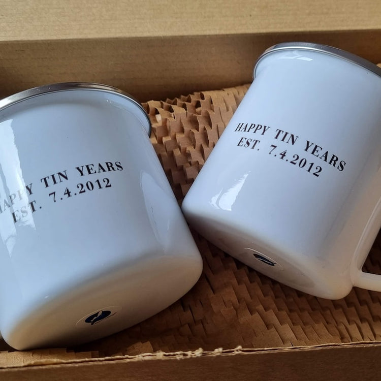 10 Year Anniversary Mr & Mrs Mug Set – Personalised Couple Gift