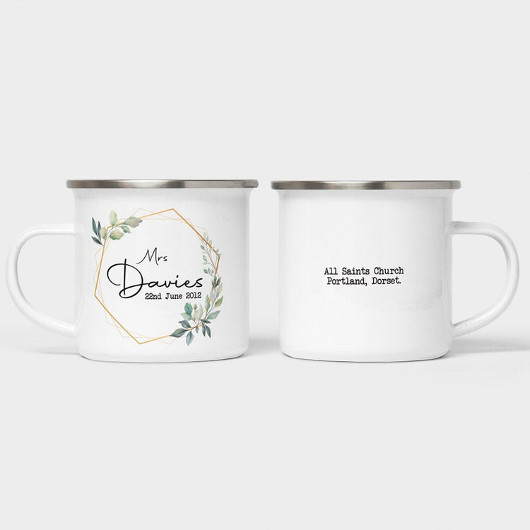 Personalised Bride & Groom Mug Set – Wedding & Tin Year Anniversary Gift