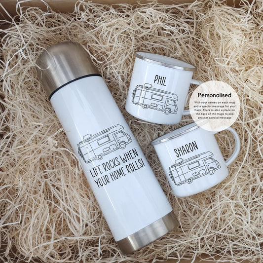 Camper Van Couples Mug – His & Hers Motorhome Gift Set