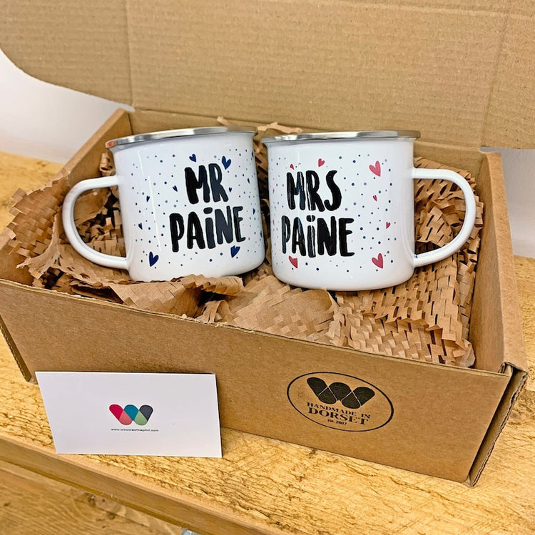 10 Year Anniversary Mug Set – Personalised Mr & Mrs Gift