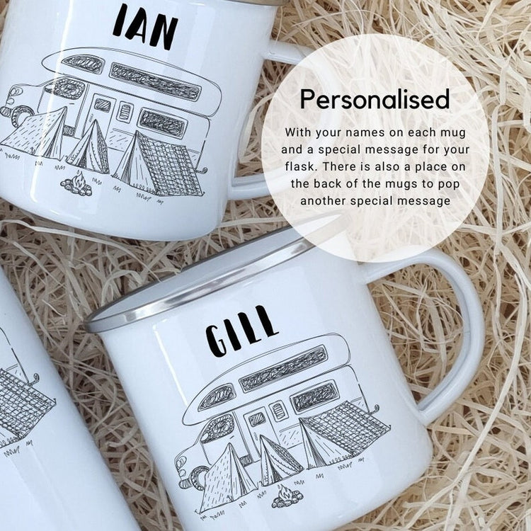 Personalised Motorhome Mug & Flask Set – Campervan & Caravan Gift