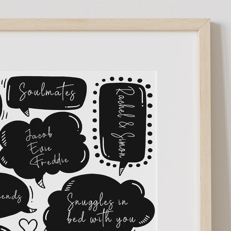Personalised Love Message Print – Paper Anniversary Gift