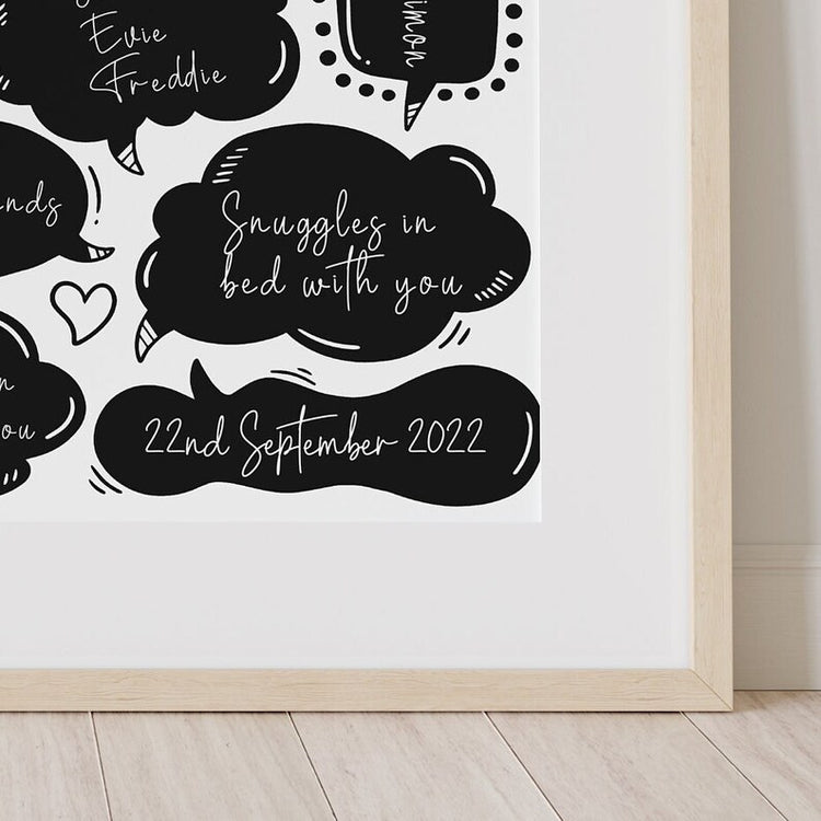 Personalised Love Message Print – Paper Anniversary Gift