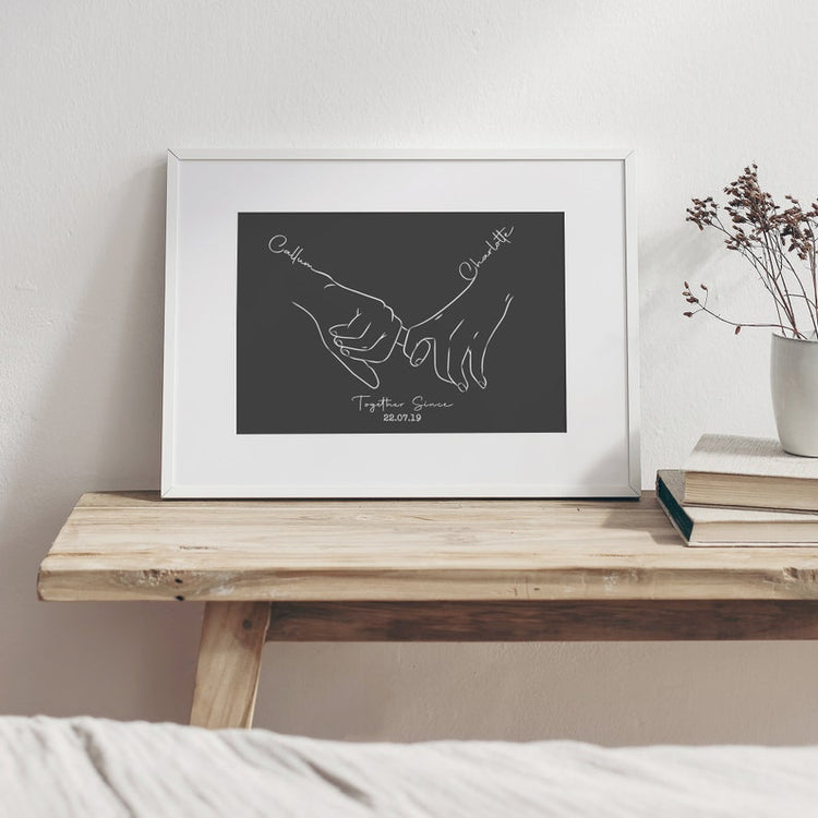 Personalised Couples Hands Print – Valentine’s & Wedding Gift