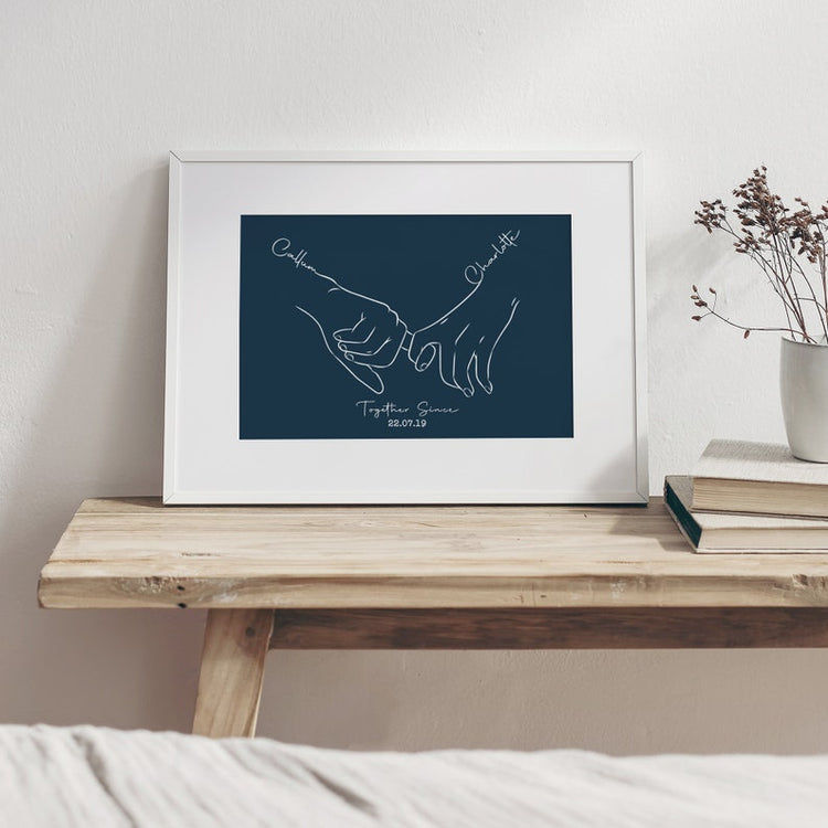 Personalised Couples Hands Print – Anniversary & Valentine’s Gift
