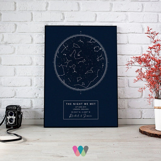 Custom Star Map Print – Personalised Night Sky & Anniversary Gift