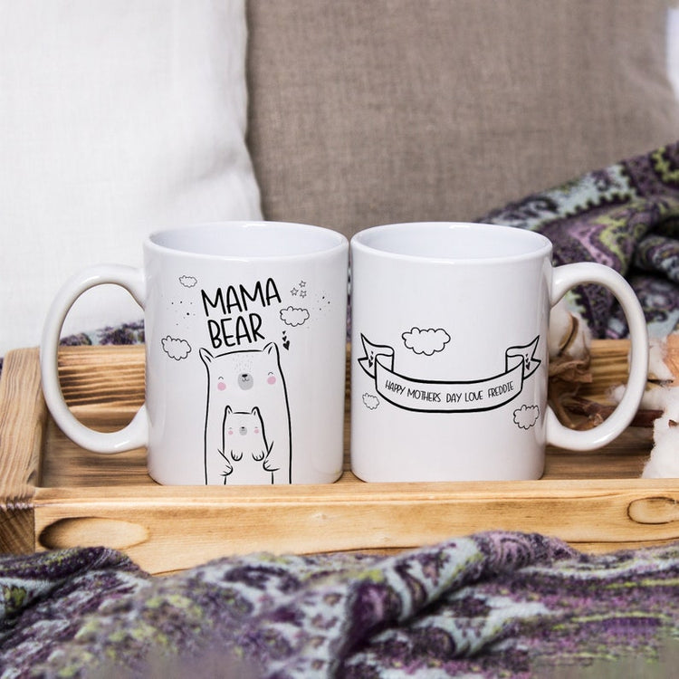 Twins Mama Bear Mug – Personalised Mother’s Day Gift for Twin Mum