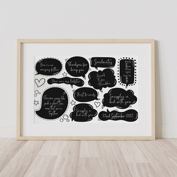 Personalised Love Message Print – Paper Anniversary Gift