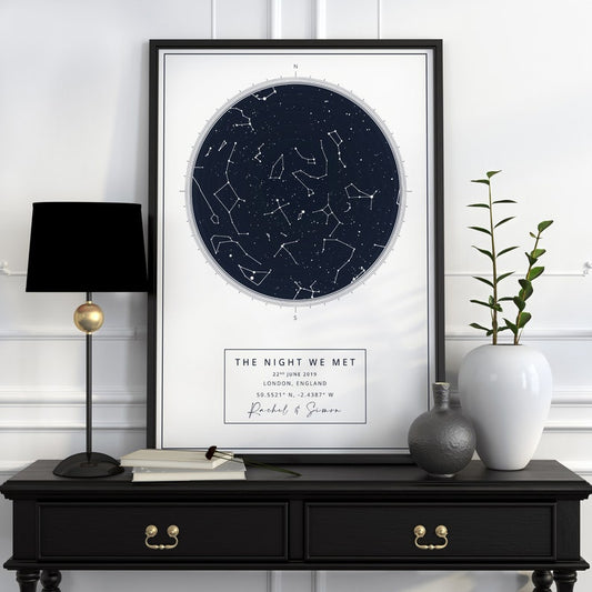 Custom Star Map Print – Personalised Night Sky & Wedding Anniversary Gift