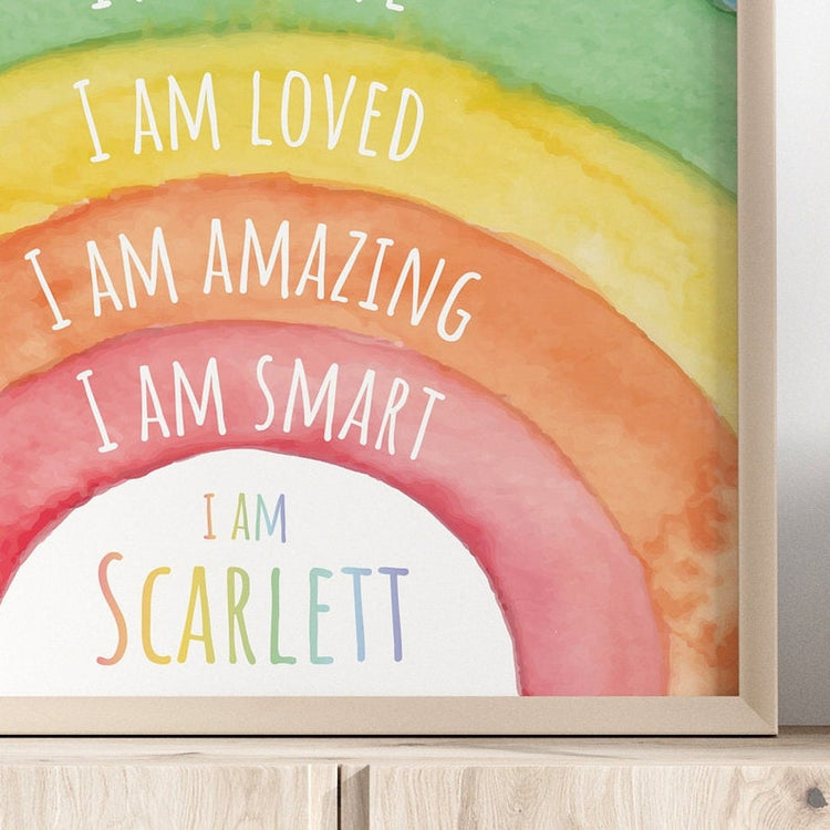 Positive Affirmation Poster – Rainbow Kids Print & Nursery Wall Art