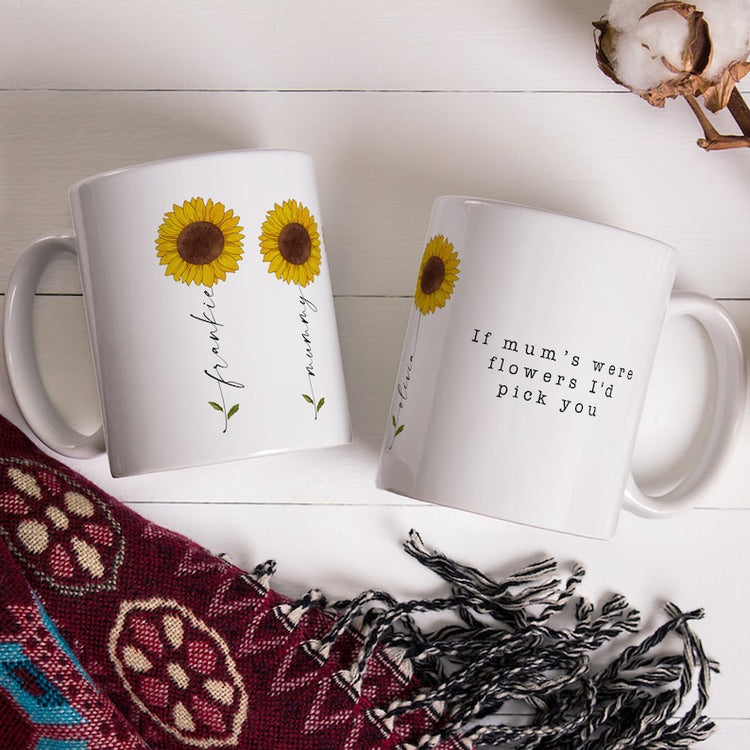 Personalised Mother’s Day Mug – Flower Gift for Mum, Nanny & Mummy