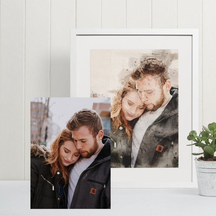 Watercolour Portrait from Photo – Custom Family Anniversary Gift
