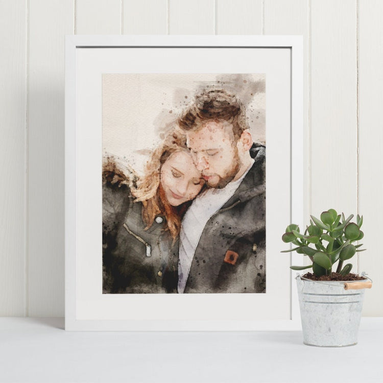 Watercolour Portrait from Photo – Custom Family Anniversary Gift