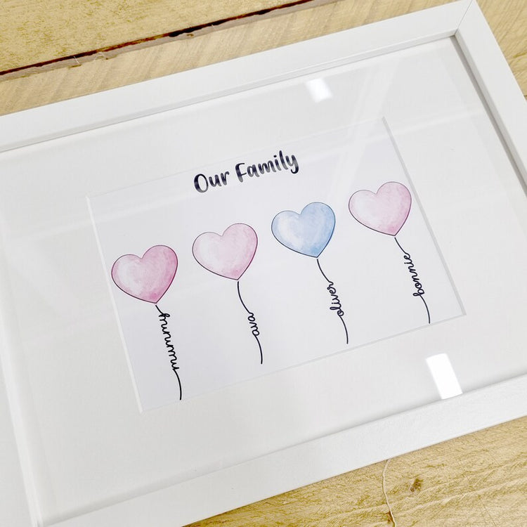 Personalised Mother’s Day Gift – Family Heart & Tree Print