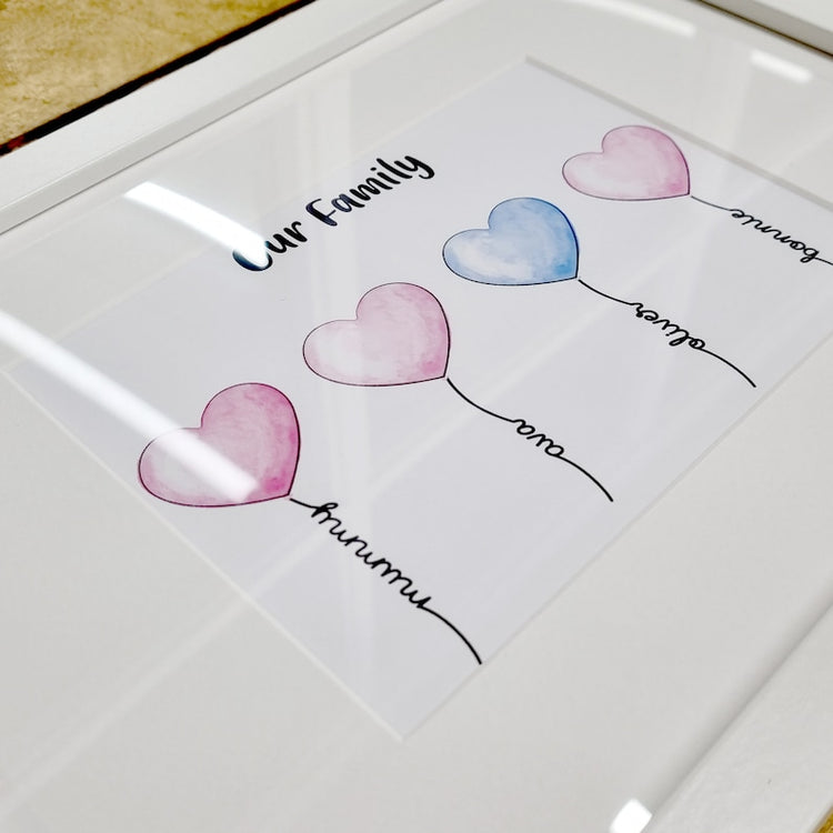 Personalised Mother’s Day Gift – Family Heart & Tree Print