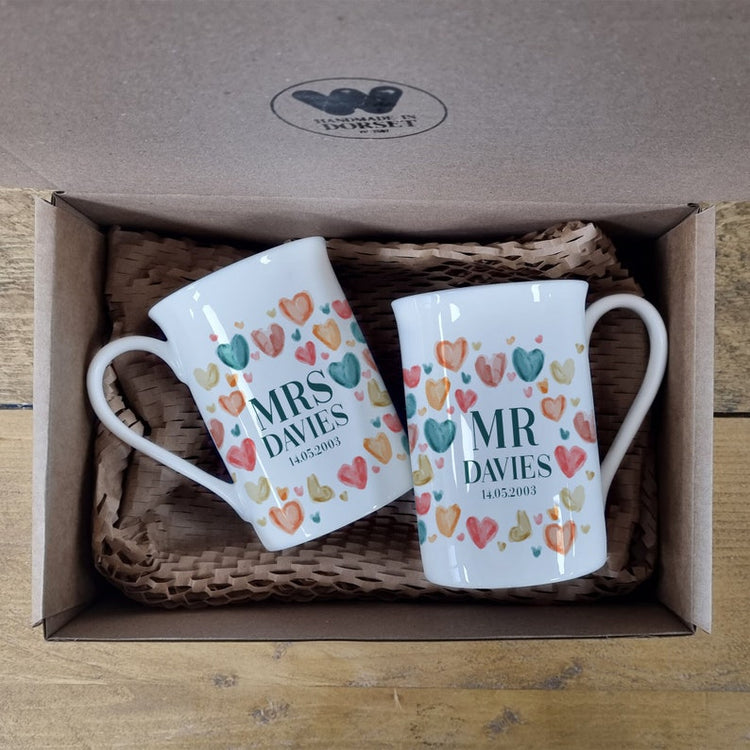 20th wedding anniversary gift, anniversary gift for couple, Mr & Mrs Mug Set, 20th anniversary, China, Gift For Him, Gift For Her