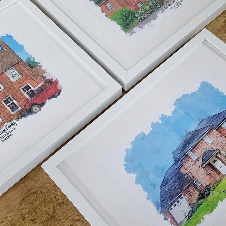 Watercolour House Print – Personalised New Home Illustration