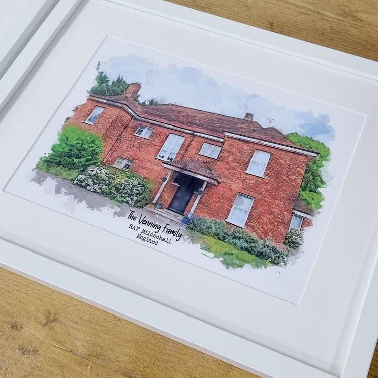 Watercolour House Print – Personalised New Home Illustration