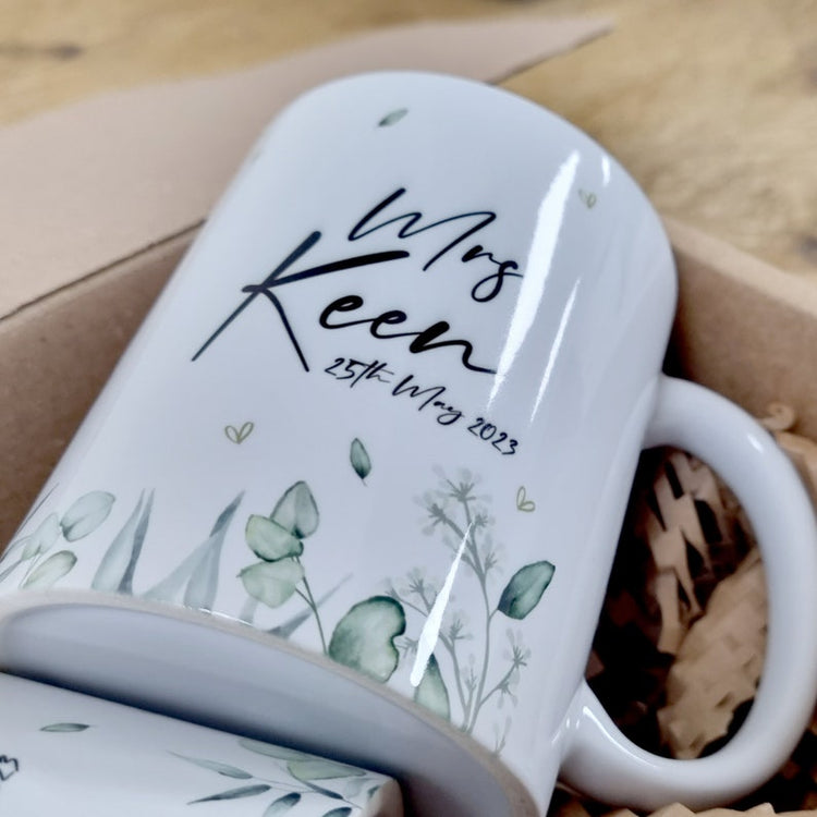 Personalised Mr & Mrs Mug Set – Wedding, Engagement & Anniversary Gift